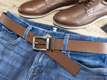 Load image into Gallery viewer, 1.25 Inch Reversible Leather Belt (DIY cut & shorten if desired)