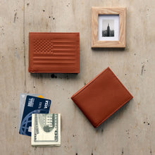 Load image into Gallery viewer, Carry-It-All Bifold Mens Leather Wallet (American Flag optional)