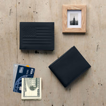 Load image into Gallery viewer, Carry-It-All Bifold Mens Leather Wallet (American Flag optional)