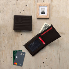 Load image into Gallery viewer, Carry-It-All Bifold Mens Leather Wallet (American Flag optional)