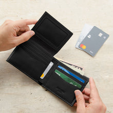 Load image into Gallery viewer, Carry-It-All Bifold Mens Leather Wallet (American Flag optional)
