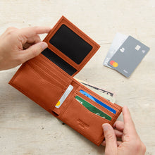 Load image into Gallery viewer, Carry-It-All Bifold Mens Leather Wallet (American Flag optional)