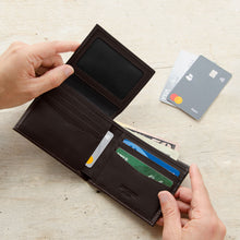 Load image into Gallery viewer, Carry-It-All Bifold Mens Leather Wallet (American Flag optional)