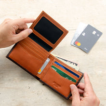 Load image into Gallery viewer, Carry-It-All Bifold Mens Leather Wallet (American Flag optional)