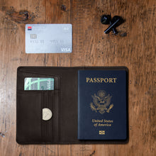 Load image into Gallery viewer, Passport Wallets - Boarding Pass, Cards, Cash, Coins, AirTag (American Flag optional)