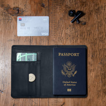Load image into Gallery viewer, Passport Wallets - Boarding Pass, Cards, Cash, Coins, AirTag (American Flag optional)