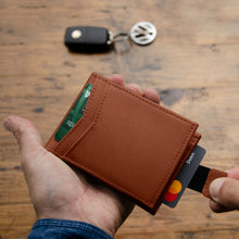 Load image into Gallery viewer, Pull Tab Front Pocket Wallet (Cards, Cash, Coins, AirTag)