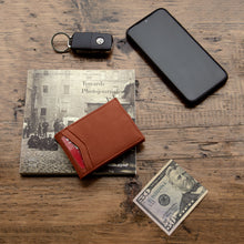 Load image into Gallery viewer, Pull Tab Front Pocket Wallet (Cards, Cash, Coins, AirTag)