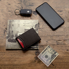 Load image into Gallery viewer, Pull Tab Front Pocket Wallet (Cards, Cash, Coins, AirTag)