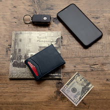 Load image into Gallery viewer, Pull Tab Front Pocket Wallet (Cards, Cash, Coins, AirTag)