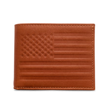Load image into Gallery viewer, Carry-It-All Bifold Mens Leather Wallet (American Flag optional)