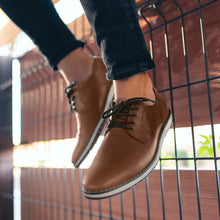 Load image into Gallery viewer, Classic Mustang Brown Full Grain Leather Derby Dress Sneakers