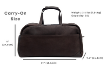 Load image into Gallery viewer, León Duffel/Weekender Carry-On Full Grain Leather Bag