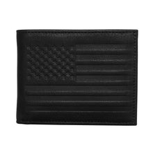 Load image into Gallery viewer, Carry-It-All Bifold Mens Leather Wallet (American Flag optional)