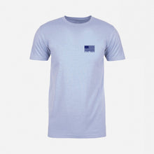 Load image into Gallery viewer, american flag light blue tshirt
