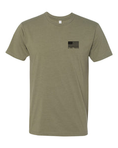 LIVE FREE American Flag Premium T-Shirt in Olive Green