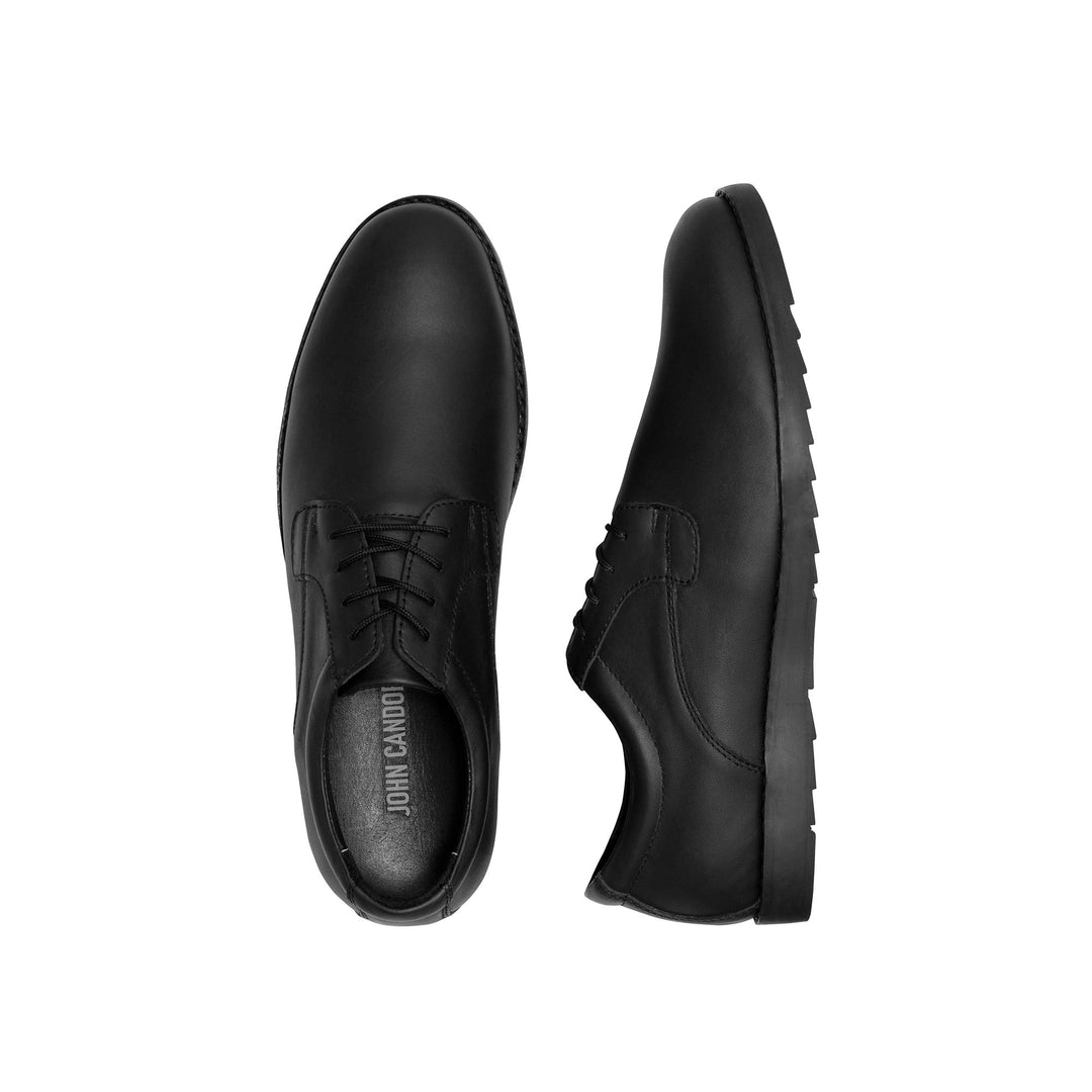 Men's Black Comfortable Leather Shoes Classic Derby by John Candor
