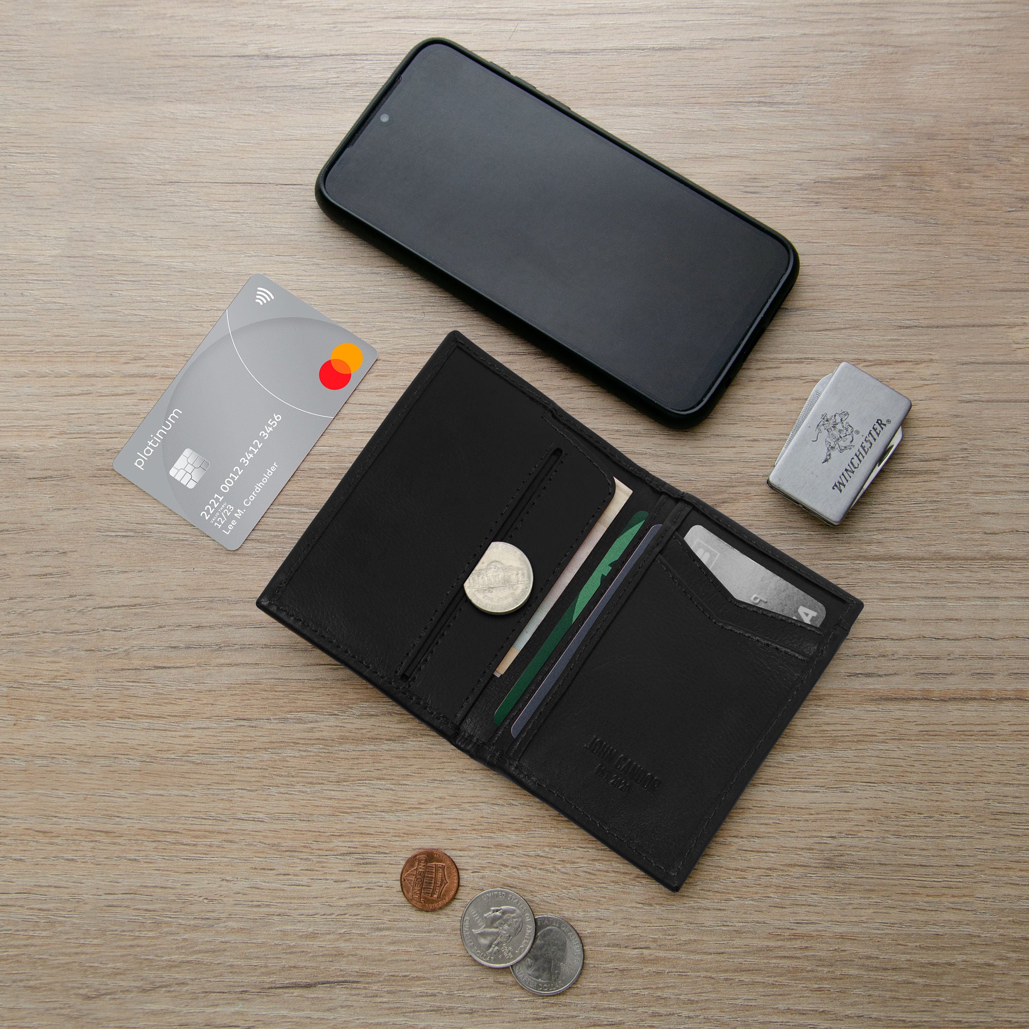 Slim Vertical Wallets (Cards, Cash, Coins, AirTag) – John Candor