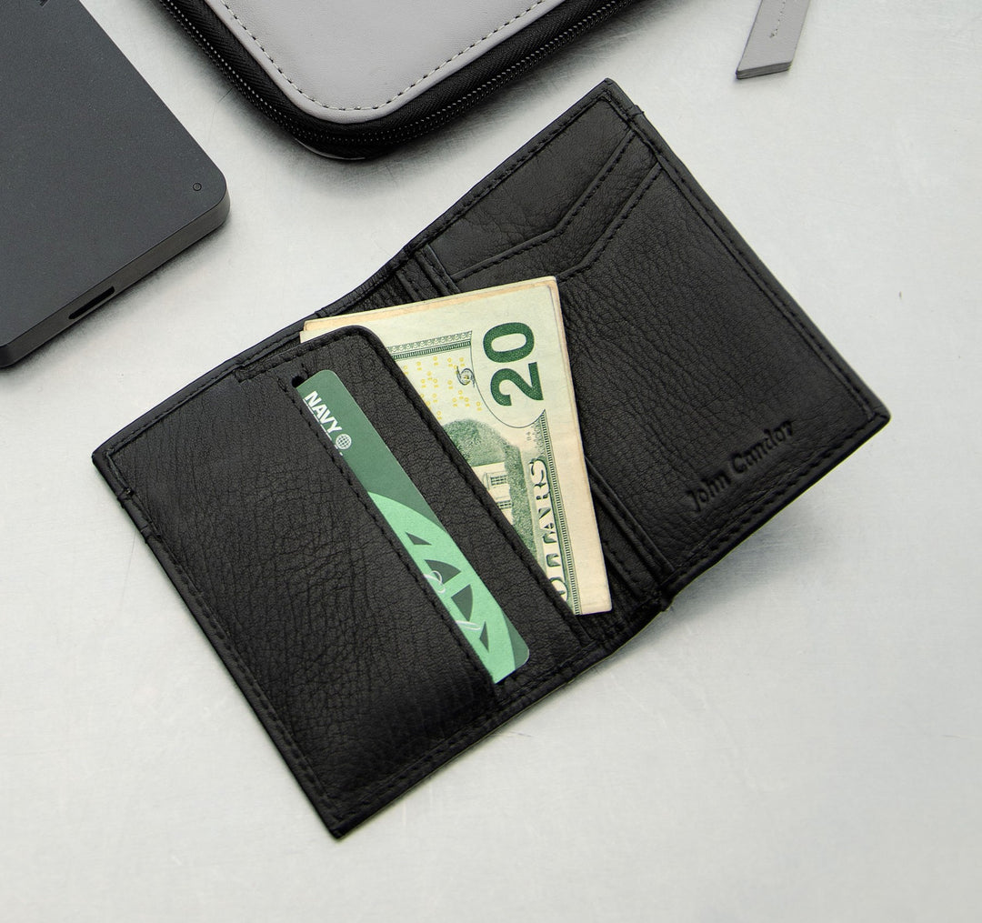 Men Inserts Foldable Wallets Picture Coin Slim Purses Business