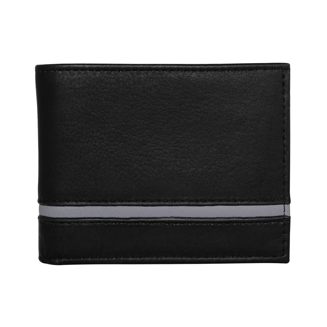 Slim Bifold in Black with Grey Stripe (Factory Seconds)