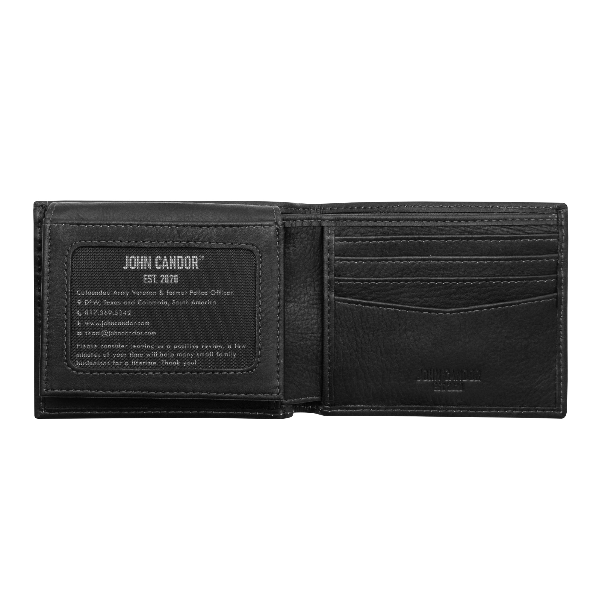 Leather 2024 Pride Flag Billfold Black Leather Wallet